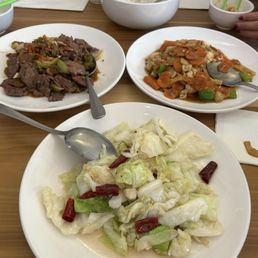 Salt & Pepper Beef, Seasonal Veggie, Garlic Chicken Salt & Pepper Beef, Seasonal Veggie, Garlic Chicken
