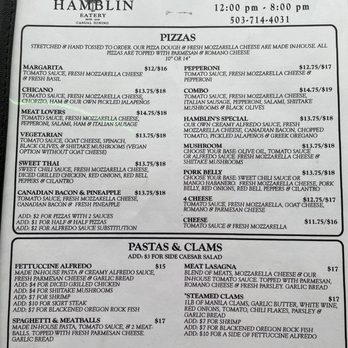 Hamblin Eatery - Menu - American Near Me - Lafayette, Oregon