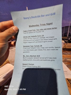 Menu photo 7 Stony’s Dockside Bar and Grill Norfolk, VA Menu photo 7 Stony’s Dockside Bar and Grill Norfolk, VA