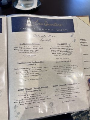 Menu photo 3 Cru Quarters At The Mayflower Winter Park, FL