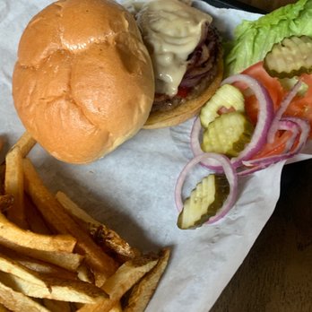 The Dusty Mule Bar & Grill - a burger and fries - Burgers Near Me - Salmon, Idaho