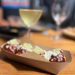 Broc Cellars - Elote: Mexican street corn with beef sausage