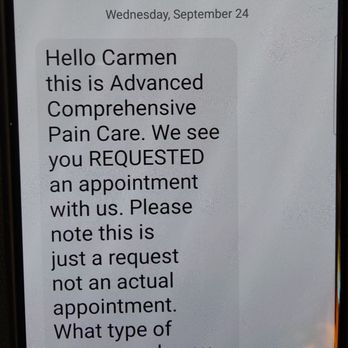 Advance Comprehensive Pain Care - Text from their office. Not the first. - Pain Management Near Me - Moreno Valley, California Advance Comprehensive Pain Care - Text from their office. Not the first. - Pain Management Near Me - Moreno Valley, California