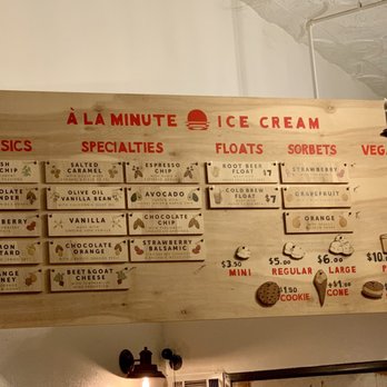 à la minute - Menu - Ice Cream & Frozen Yogurt Near Me - Redlands, California