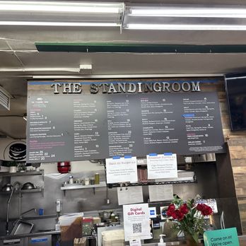 The Standing Room - Menu as of February 2025 - Burgers Near Me - Redondo Beach, California The Standing Room - Menu as of February 2025 - Burgers Near Me - Redondo Beach, California
