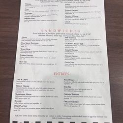 Towne Square Food & Spirits - Current menu 2024
