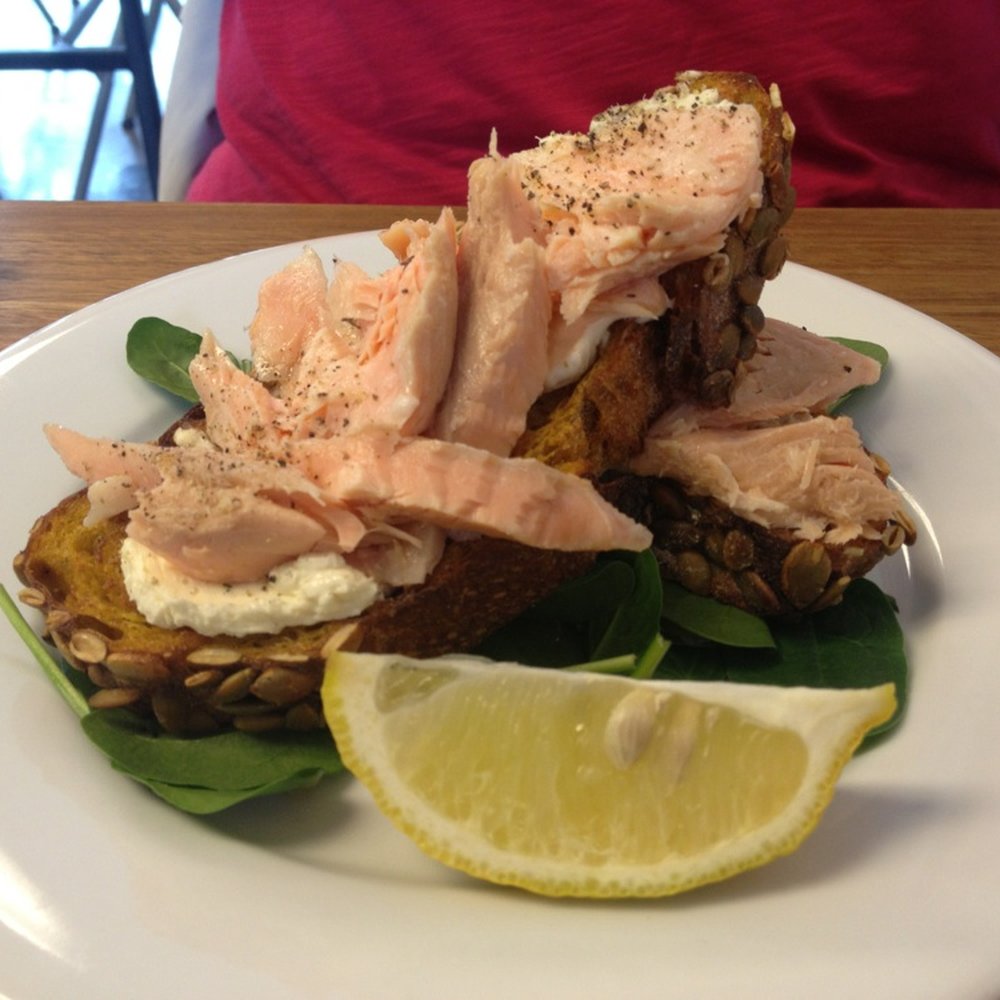 Paddy's Lantern - Pumpkin sourdough with horseradish cream cheese and smoked ocean trout - Coffee & Tea Near Me - Adelaide, SA