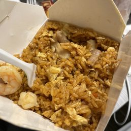 House fried rice with chicken pork beef and shrimp