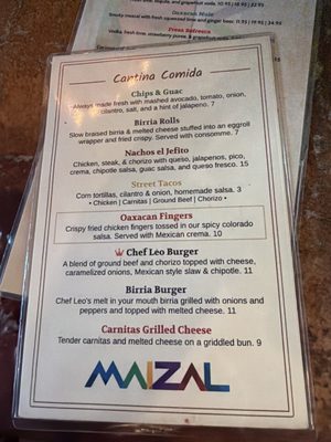 Menu photo 1 Maizal Mexican Kitchen East Amherst, NY