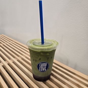 Camp Cove - Blueberry Matcha with oat milk (very sweet if not mixed well) - Cafes Near Me - Sacramento, California