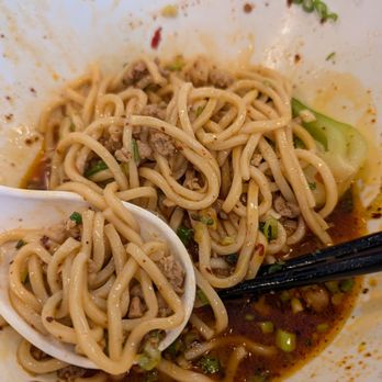 Juicy Dumpling Factory - Dan Dan Noodles, excuse the photo being half eaten, it was super flavorful. Photo as of February 2026. - Chinese Near Me - Huntington Beach, California