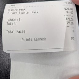 Admission price for a  card start pack and 9 card pack game
