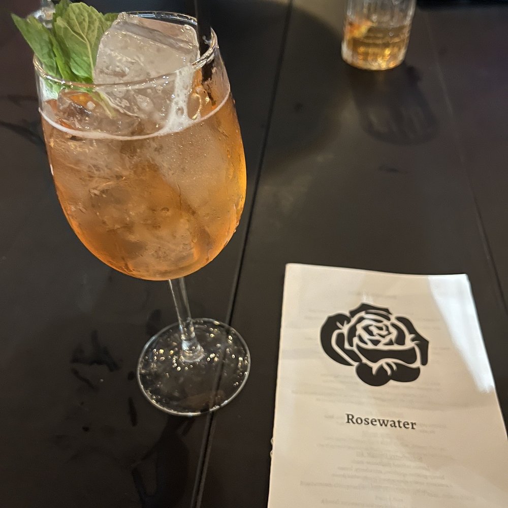 Rosewater - Paramore mocktail with mint - Cocktail Bars Near Me - Houston, Texas Rosewater - Paramore mocktail with mint - Cocktail Bars Near Me - Houston, Texas
