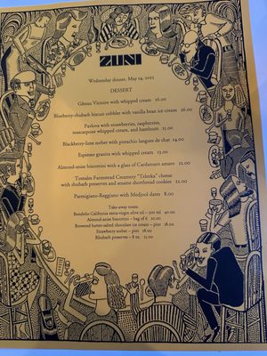 Menu photo 3 Zuni Café San Francisco, CA Menu photo 3 Zuni Café San Francisco, CA