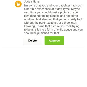 Kiddy Tyme Child Care-Learning Center - Just read what they have been sending. As I told u, is this the behavior of an infant class teacher! You judge. - Child Care & Day Care Near Me - Montebello, California Kiddy Tyme Child Care-Learning Center - Just read what they have been sending. As I told u, is this the behavior of an infant class teacher! You judge. - Child Care & Day Care Near Me - Montebello, California