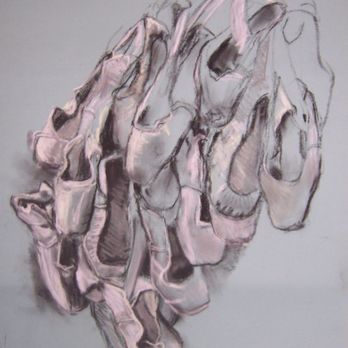 Pacific Motion Dance Center - A charcoal and pastel drawing I did of Kirsten's old ballet shoes - Dance Studios Near Me - Carlsbad, California Pacific Motion Dance Center - A charcoal and pastel drawing I did of Kirsten's old ballet shoes - Dance Studios Near Me - Carlsbad, California