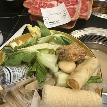 Tasty Pot - Veggies from the bar. Wagyu beef - Taiwanese Near Me - San Jose, California Tasty Pot - Veggies from the bar. Wagyu beef - Taiwanese Near Me - San Jose, California