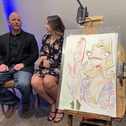 Caricature Artist Mac Garcia - Houston TX caricature of couple