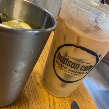 Hudson Cafe - Carmel cream coffee, ice water in metal! Extra cold and good - Breakfast & Brunch Near Me - Atlantic Highlands, New Jersey Hudson Cafe - Carmel cream coffee, ice water in metal! Extra cold and good - Breakfast & Brunch Near Me - Atlantic Highlands, New Jersey