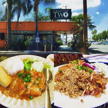 Chapter Two - chef's special salmon with chili curry and a side of pad Thai . - Thai Near Me - Loma Linda, California