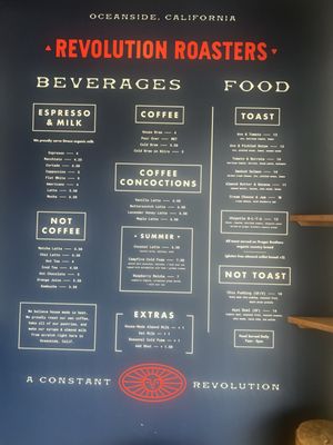 Menu photo 6 Revolution Roasters Oceanside, CA