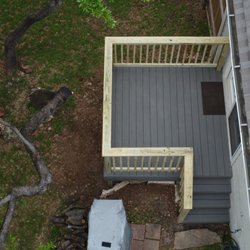 SkyDeck Roofing and Construction - Composite Deck Installation with Wood Railing | San Marcos, TX
