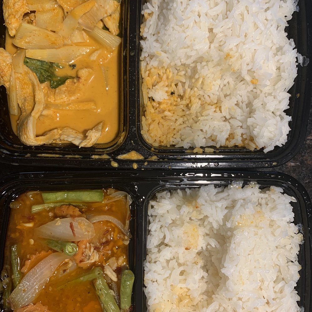 four containers of food