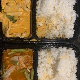 four containers of food