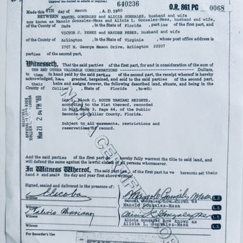 Xclusive Homes - The Deed of the property from 1980. - Real Estate Services Near Me - Naples, Florida Xclusive Homes - The Deed of the property from 1980. - Real Estate Services Near Me - Naples, Florida