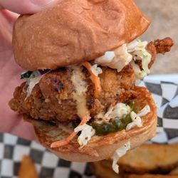 Chubby's Chickn - Mini slider with spicy chicken, this one had more carbs and toppings to neutralize the heat and was easier to eat than the wings