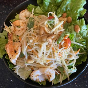 Oros Thai Restaurant - 14. Papaya Salad Grilled Prawns - Thai Near Me - San Jose, California