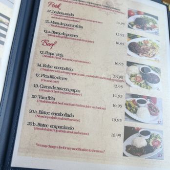 Sol Cubano - Menu entrees - Cuban Near Me - North Highlands, California