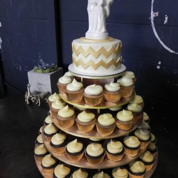 Half Baked Co - ombre and chevron vegan cupcake tower - Bakeries Near Me - Burbank, California