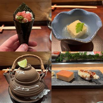 Sushi Kashiba - Toro Hand Roll, Agedashi Tofu, Matsutake Mushroom Soup, Tamagoyaki, Tempura Eel Nigiri - Japanese Near Me - Seattle, Washington