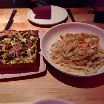 Superfrico - The carne asada pizza and king crab bucatini - Italian Near Me - Las Vegas, Nevada Superfrico - The carne asada pizza and king crab bucatini - Italian Near Me - Las Vegas, Nevada