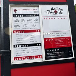 Rose City Pasta - Menu