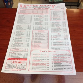 New Ming Restaurant - a menu on a table - Chinese Near Me - Akron, Ohio New Ming Restaurant - a menu on a table - Chinese Near Me - Akron, Ohio