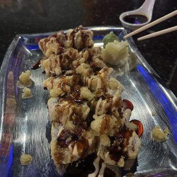 3 Sisters Speakeasy - Salmon tuna tempura roll with eel sauce. Delicious - New American Near Me - Kissimmee, Florida 3 Sisters Speakeasy - Salmon tuna tempura roll with eel sauce. Delicious - New American Near Me - Kissimmee, Florida