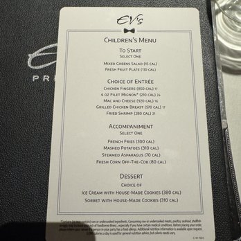 Eddie V's Prime Seafood - Kids menu April 2025 - Seafood Near Me - El Segundo, California Eddie V's Prime Seafood - Kids menu April 2025 - Seafood Near Me - El Segundo, California