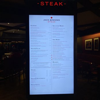 Jack Binion's Steak at Horseshoe Las Vegas - Menu in waiting area - Steakhouses Near Me - Las Vegas, Nevada Jack Binion's Steak at Horseshoe Las Vegas - Menu in waiting area - Steakhouses Near Me - Las Vegas, Nevada