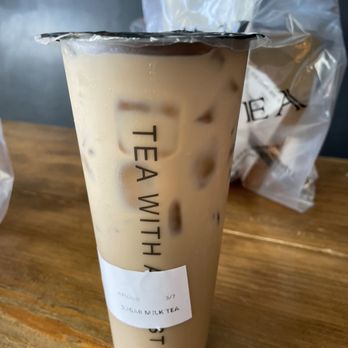 Milk+Tea - This is their brown sugar milk tea not to confuse with dirty boba or brown sugar boba. - Coffee & Tea Near Me - Pflugerville, Texas