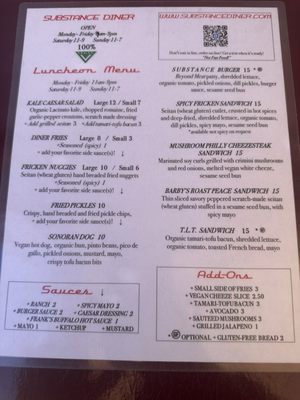 Menu photo 2 Substance Diner Tucson, AZ