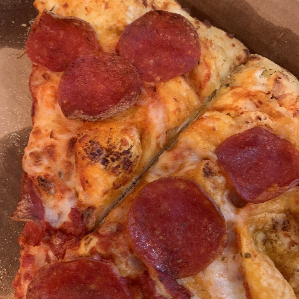 Domino's Pizza - Top half of the pizza slices have no sauce and no cheese. Thanks a lot. - Pizza Near Me - Rimforest, California Domino's Pizza - Top half of the pizza slices have no sauce and no cheese. Thanks a lot. - Pizza Near Me - Rimforest, California