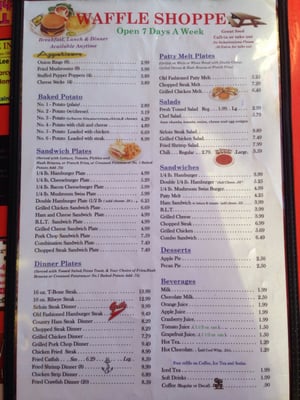 Menu photo 2 Waffle Shoppe Deridder, LA Menu photo 2 Waffle Shoppe Deridder, LA