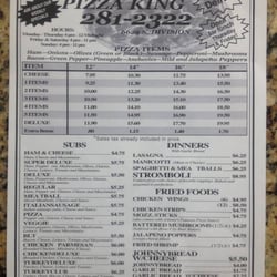 Johnny's Pizza King - Menu