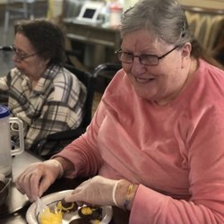 Tanglewood Health & Rehabilitation - A Tanglewood family member enjoys some Thanksgiving goodies!