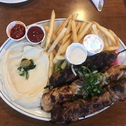 Mixed grill and lentil rice. Mixed grill and lentil rice.