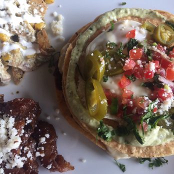 Taco Ocho - 3 layer tostada with a fried egg on top! AMAZING!!!!!! - Mexican Near Me - Richardson, Texas Taco Ocho - 3 layer tostada with a fried egg on top! AMAZING!!!!!! - Mexican Near Me - Richardson, Texas