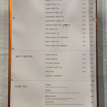 Miu's Tea - Menu - Bubble Tea Near Me - South Miami, Florida