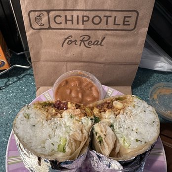 Chipotle Mexican Grill - Honey Chicken Burrito (loaded w/ rice) & Side of Pinto Beans - Mexican Near Me - Fresh Meadows, New York Chipotle Mexican Grill - Honey Chicken Burrito (loaded w/ rice) & Side of Pinto Beans - Mexican Near Me - Fresh Meadows, New York
